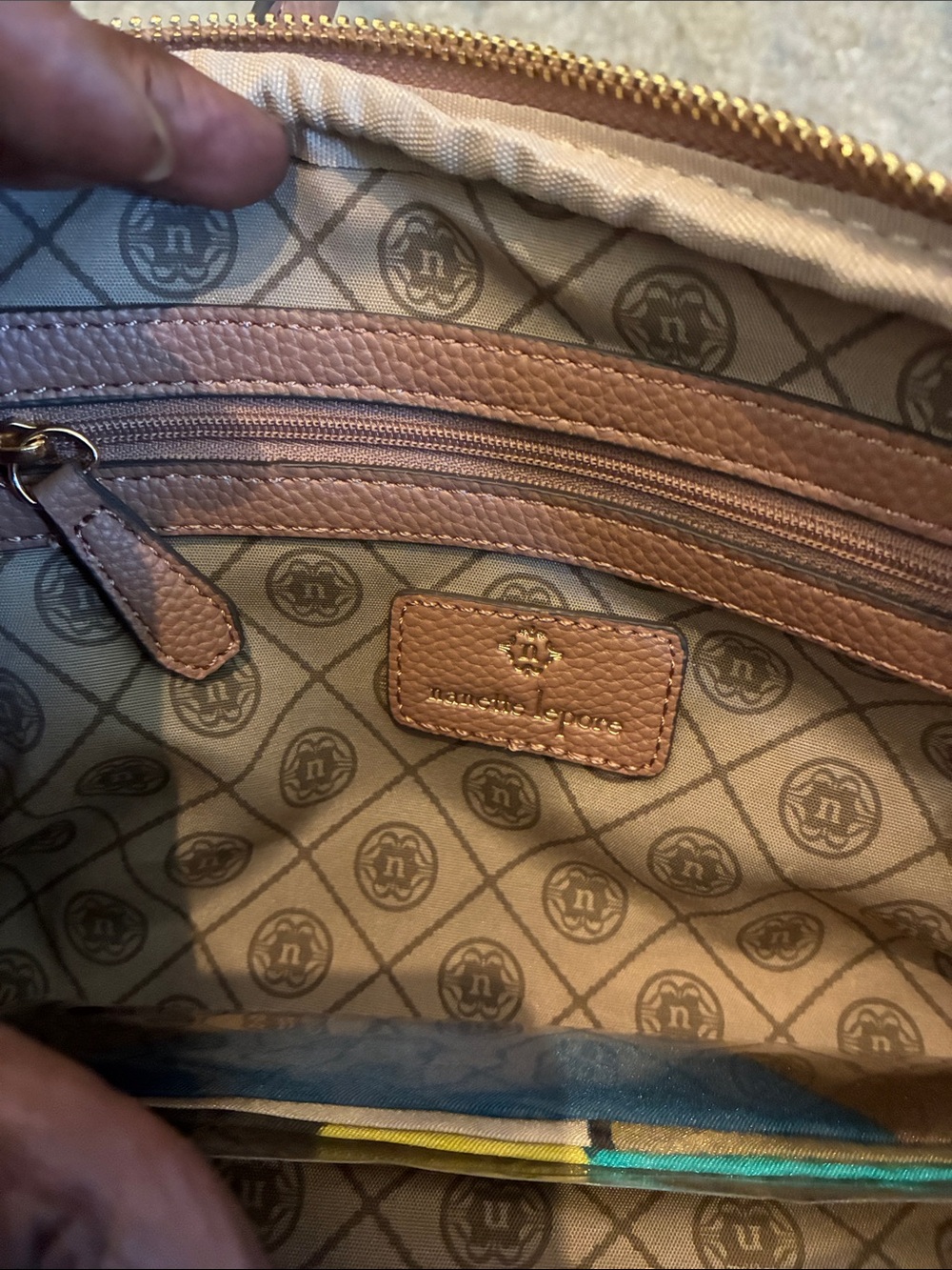 Nanette Lepore Blush Taupe Pebbled Leather Shoulder Bag - Picture 7 of 7